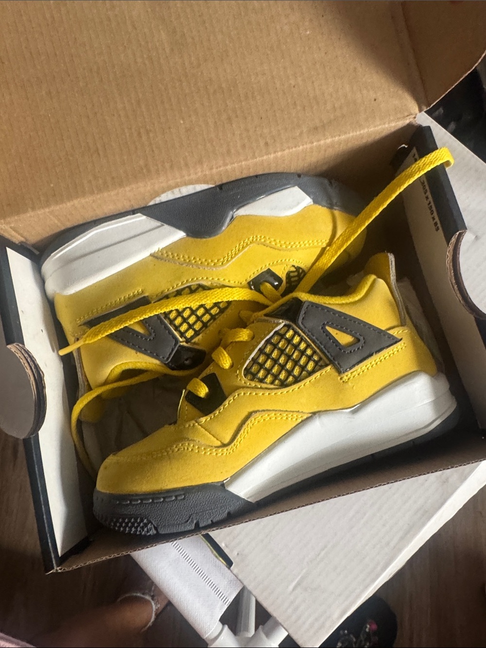 Jordan Kids Yellow and Gray Lace-Up Sneakers